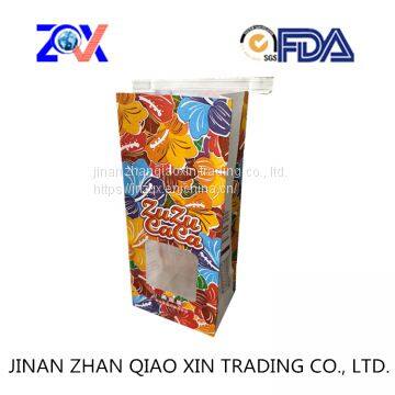 Colourful Printing Black Pink Kraft Large Paper Bakery Rice Bags With Clear Window and Tintie photo-4