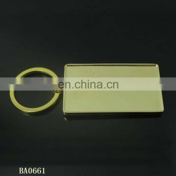 Cheap Custom Epoxy Sticker Logo Rectangle Blank Alloy Keychain