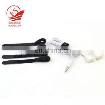 Black Durable P-shape Cable Tie Back to Back Hook and Loop Tape With Logo photo-6
