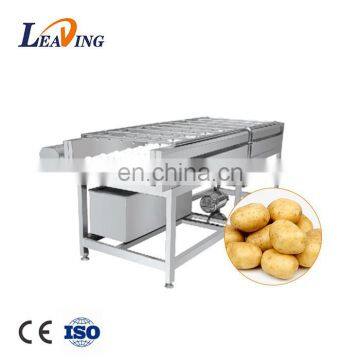 Commercial automatic potato vegetable washing machine with brush