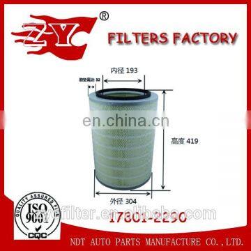 2016 hot selling auto car air filter for HINO 17801-2290