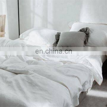 Amazon Hot Sales Home Bed Sheet Bedding Set Cotton/Microfiber Natural White Bed Set photo-4