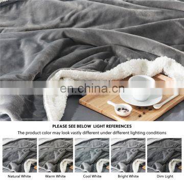 Polar Thermal Insulation Sofa Fleece Sherpa Blanket With Brand