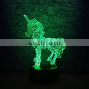 New Products Colorful 3d Illusion Night Light Bedroom Table Led Lamp