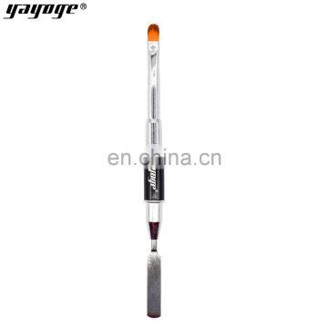 Hot Dual Use Nail Art AcrylicJelly Poly-gel Carving Blended Steel Slice Spatula Painting Brush Pen Manicure photo-3