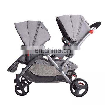 Foldable Stroller Children's Trolley Basket Safety Seat Twin Stroller Twin Prams and Strollers