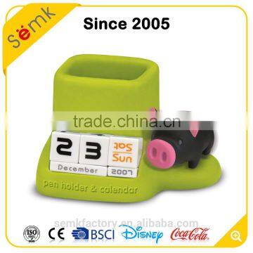 Hot Sale Cute Animal Design Pig Shape Decorative Multi Purpose Calendar Pen Holder photo-3