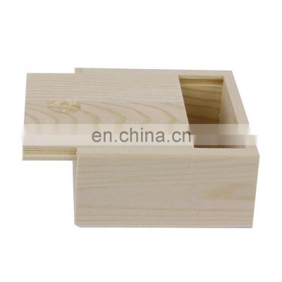 Small slid lid plain wood unfinished useful  wooden boxes wholesale