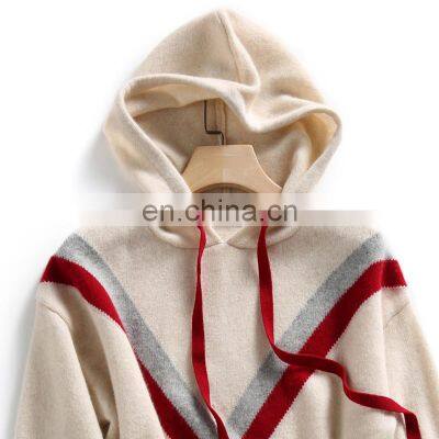 Women Fashion Design Spring Cashmere Knit Sweathoodie photo-2