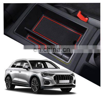 Interior Accessories Parts Silicone Armrest Rest Storage Box Center Control Console Organizer Tray For Audi Q3 2019-2021