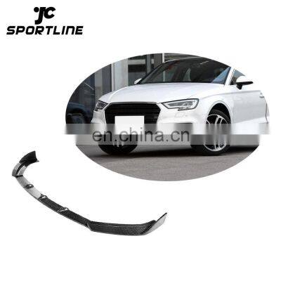 3PCS/SET Carbon Fiber Front Lip for Audi S3 A3 SLINE Sedan 4-Door17-19