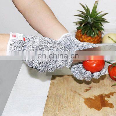 Protective HPPE Safety Working Hand Gray Kids Anti Level 5 Cut Resistant Assembly Gloves