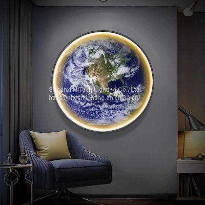 Earth Wall Lamp Design Planet Mural Lights Bedroom Decorative Led Wall Light Sconce Living Room Fresco Home Art Hallway Lighting photo-4