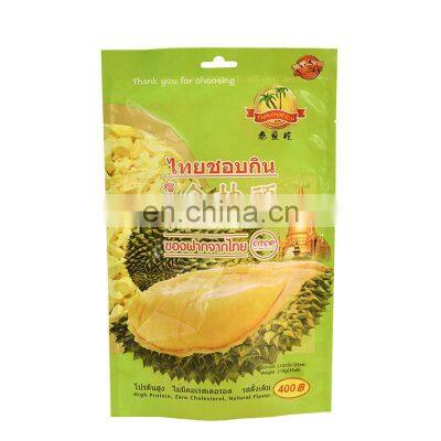 Custom Printed Smell Proof Durian Snack food Three Side Heat Seal Packaging Bags