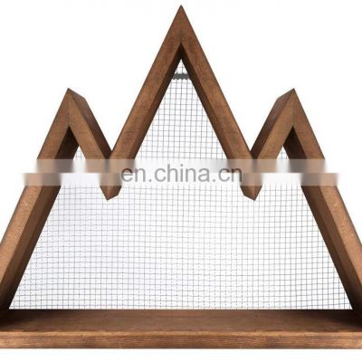 Rustic Triangle Wall Art Geometric Decor Shelf for Nursery