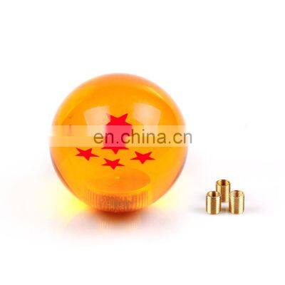 AUSO Universal Auto Parts Racing Cars Acrylic Crystal JDM 54mm 7 Star Orange Ball Gear Knob For Universal Car