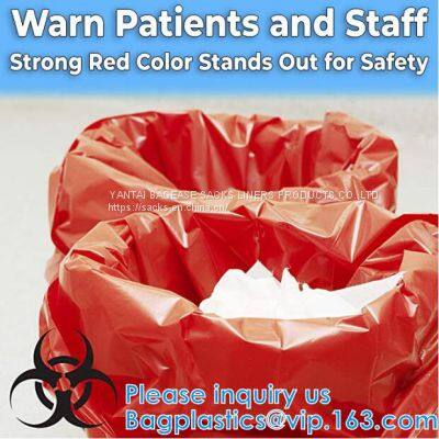 Biohazard Disposal Bags With Warning Label/Sterilization Indicator Lab Can Liners Labeling Biohazardous Trash Safely photo-2