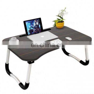 Stock on bed computer folding indoor lazy student study small desk folding table with cup slut