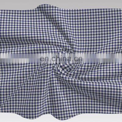 High Quality Plaid 100% Cotton Yarn Dyed Navy Check Design