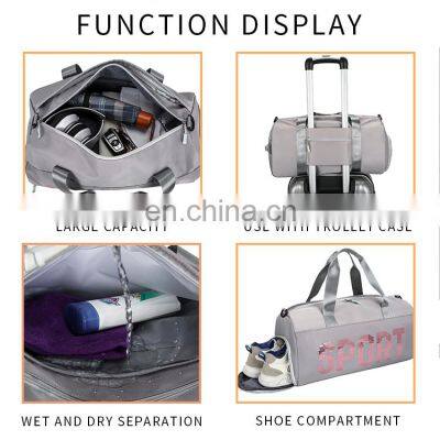 Workout Men Womens Gym Bags With Shoe Compartment Sports Custom Print Gym Duffle Sport Bag photo-4