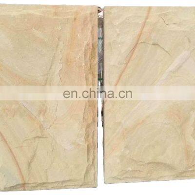 Sichuan quarry direct sale Natural A grad Yellow Wood Sandstone Tiles Cut To Size Split Paving yellow sandstone