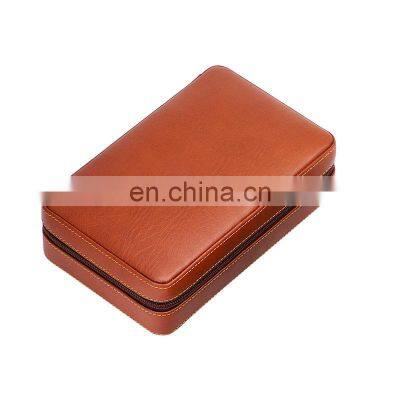 Travel portable cheap cigar case cow leather box cigar humidor box