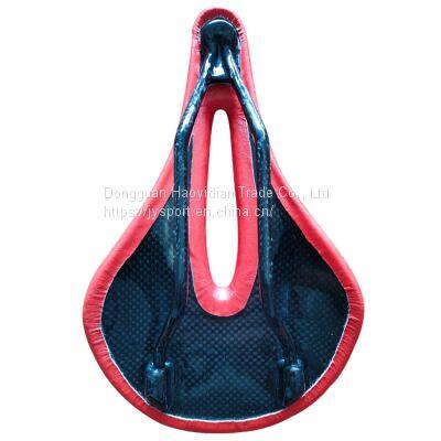 Carbon Bike Saddle Graphite Bicycle Saddle OEM Custom Logo Factory Hot Selling Wholesale Cs143 Red photo-2