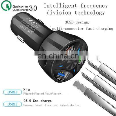 Hot Sale 5V 7A Q3.0 Car Charging Station 3 Ports Usb Fast Car Charger Universal Phone Charger photo-4