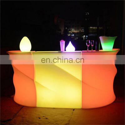 Illuminated Led Bar Counter Mobile Portable Restaurant Outdoor Furniture Led Lighted up Bar Counter Table Chair for Sale photo-3