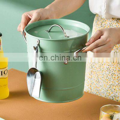 New Galvanized Customise Round Portable Home Champagne Personalized Silver Unique Wine Bar Ice Bucket photo-4