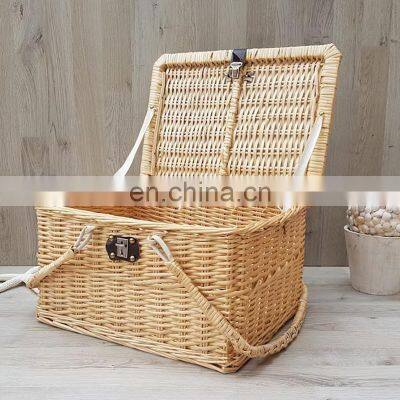 High Quality Vintage Rattan Picnic Basket, Wicker Basket for Home Organizing Wholesale Supplier