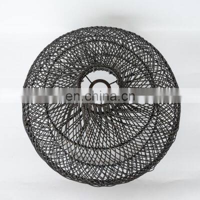 Black Rattan Pendant Light High Quality Hanging Woven Lamp Shade Best Price Wholesale Vietnam Cheap Wholesale photo-5