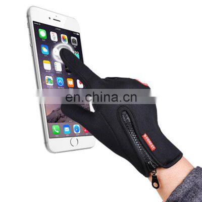 Waterproof Winter Warm Riding Full Finger Touch Screen Black Outdoor Sport Driving Cycling Gloves