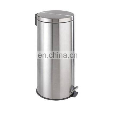 30L Large and Durable Stainless Steel Foot Pedal Bin for Lobby Trash Can photo-4