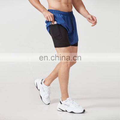 Summer Men Gym Short Polyester 2 In 1 Sweat Shorts With Pocket For Men photo-4