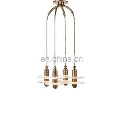 Classic Brass Retro Style Decorative Chandeliers Personalized Customization Modern Spanish Snowflake Stone Lamp Ceiling