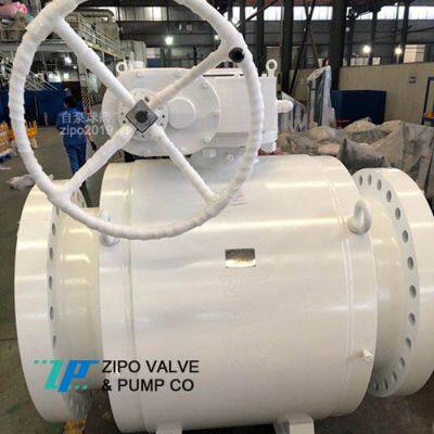 API6D Pipeline Flange End Forged Steel Fully Welded Trunnion Ball Valve photo-2