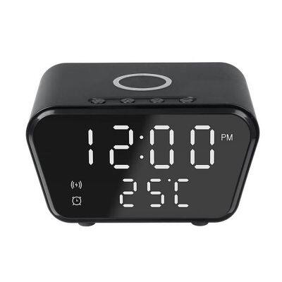 Multifunction 15w Fast Charging Charge Dock Digital Display Alarm Clock Phone Wireless Charging Station Wireless Charger