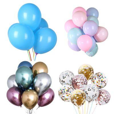 Good Quality Various Different Kinds and Size of Metal Metllic Color Helium Latex Party Decoration  Balloon Ballon with Variety