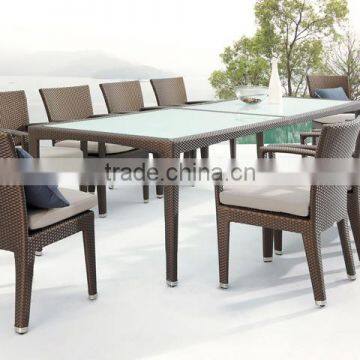 Black Outdoor Wicker Chairs Resin Wicker Synthetic Rattan Dining Set