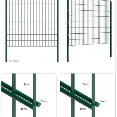 PVC Coated Double Wire Mesh Fence 1.8m Height for Perimeter Protection photo-3