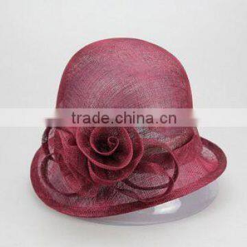 Burgudy Fancy Sinamay Hat For Women