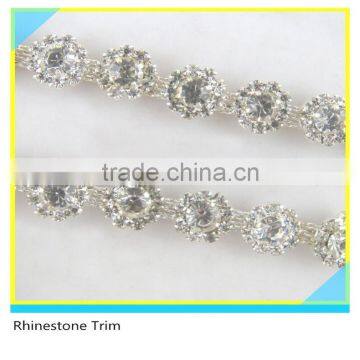 Pretty 888 Crystal Rhinestone Trim For Bridal Flower Shape Big Round Crystal