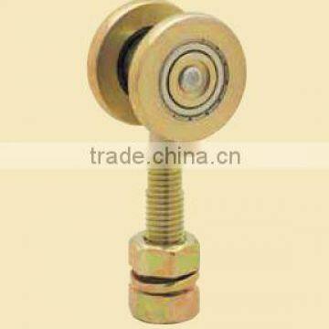 HANGING SLIDING DOOR WHEELS FOR WOODEN DOOR USED AT A WAREHOUSE ETC WITH OTHER RELATIVE PARTS.