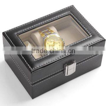 W806-3 3 Slot Grid Cheap Wholesale PU Leather Watch Packaging Display Box Quality Choice photo-2