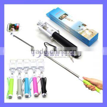 Extendable Wired Flexible Remote Shutter Handheld Selfie Stick Monopod For iPhone HTC Blackberry