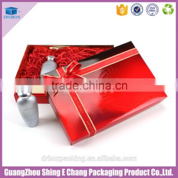 Logo custom design luxury embossing printed ribbon cosmetic gift box