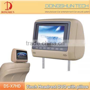 7"car DVD player headrest with pillow