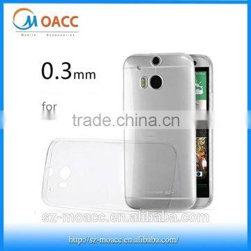 0.3mm Ultra Thin soft transparent TPU case for htc one m8