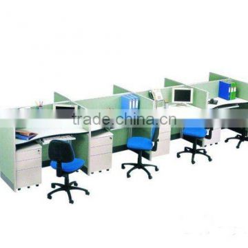 4 person Modern workstation partitions with wood screens PF-041